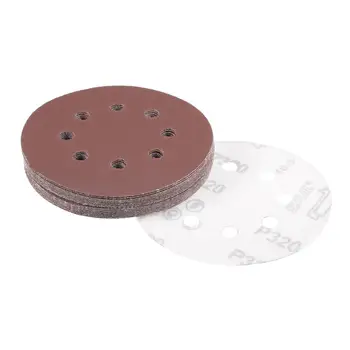 

uxcell 20pcs 125mm 5" Hook Loop Sanding Paper with 8 Hole Sand Pads Set 320/1200/1500Grit Sanding Disc Abrasives for Polish