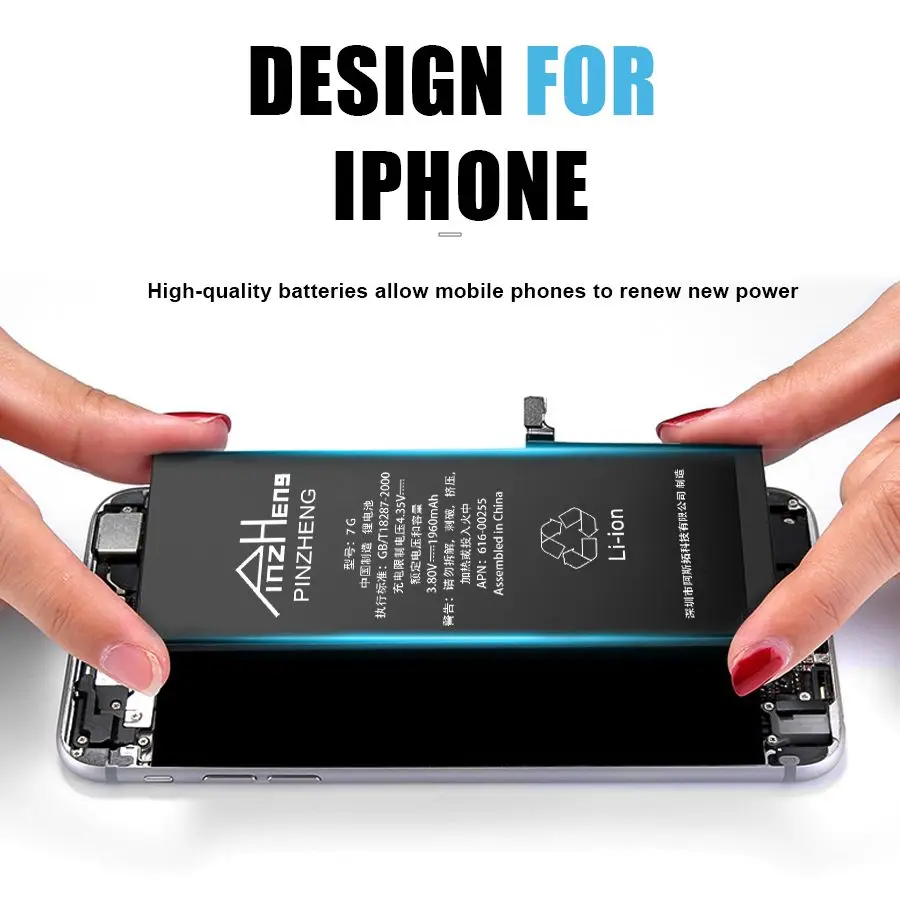 PINZHENG Оригинальный аккумулятор для iPhone 7 8 Plus X батарея реальная емкость Высокое