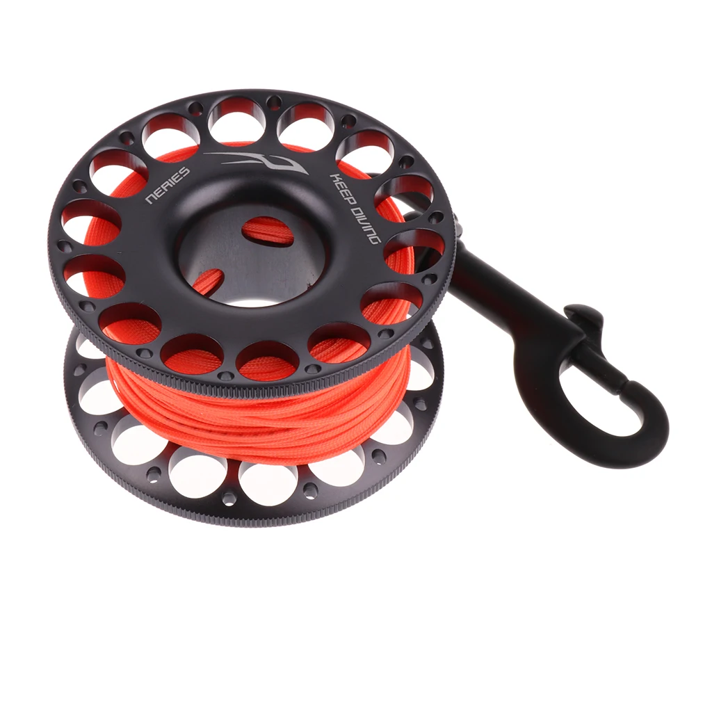 Высокая видимость подводное плавание палец катушка Tech Spool+ 30 м/98ft линия двухсторонняя Болтовая защёлка для дайвинга применения