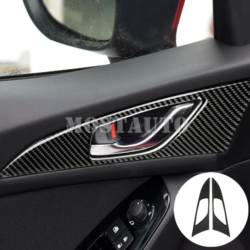 Для Mazda 3 внутренняя передняя рамка дверной ручки из углеродного волокна- 2шт