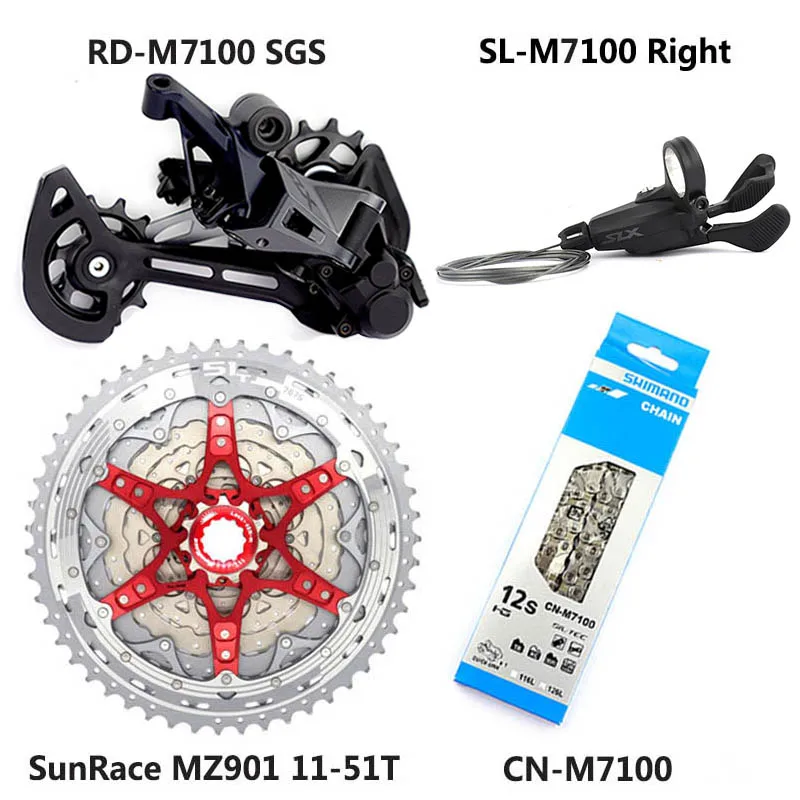 シマノslx M7100グループセットmtbマウンテンバイク12速度sl + rd + 