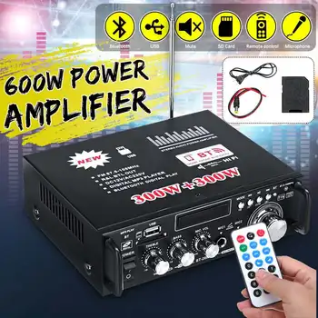 

Audew 600W DC 12V/AC 220V Mini Home Amplifier High Power Subwoofer Car Audio Music Player Home Theater Amplificador with Switch