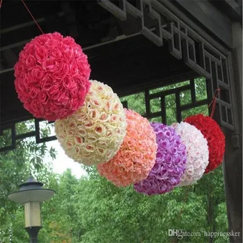 

25CM 10 inch Artificial Simulation of high-quality encryption kissing rose flower ball for the Wedding Decorations bouquet