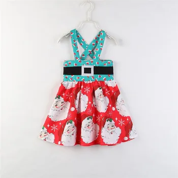 

Baby Girl Clothes Autumn 2020 New Princess Dress Christmas Sling Print Skirt Children Baby Dress Girls Christmas Dress