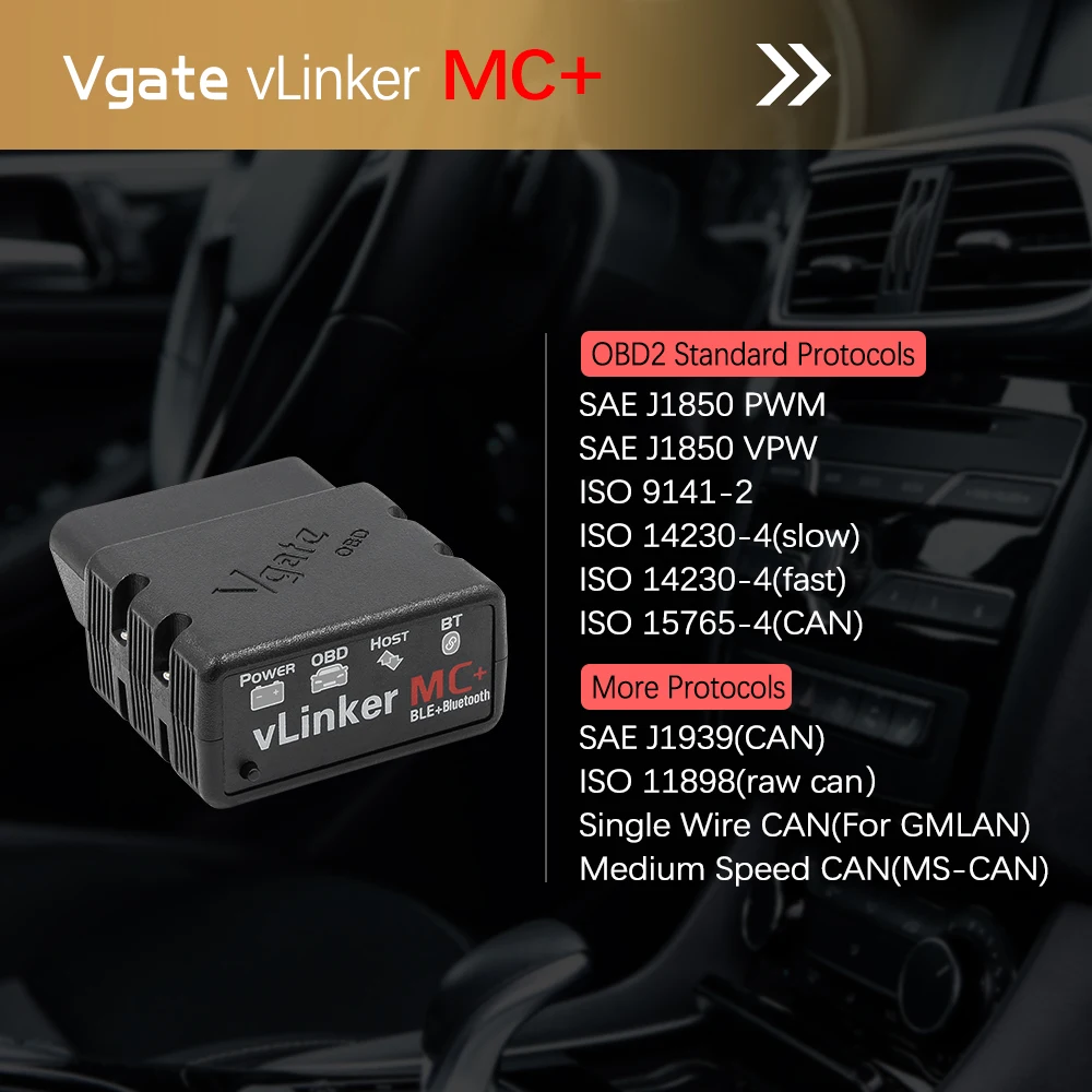 Vgate vLinker MC+ ELM327 for BimmerCode FORScan OBD 2 OBD2 Scanner WIFI Bluetooth-Compatible for IOS PK OBDLINK ELM 327 V 1 5 high quality auto inspection equipment