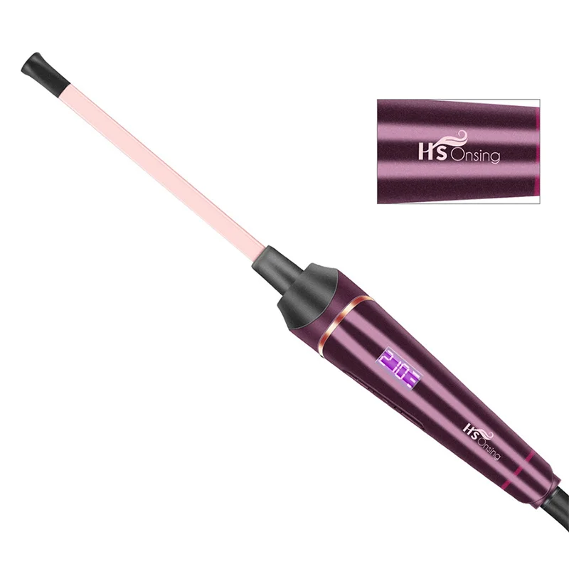 Modelador de Cabelo Display Curling Iron Profissional Onda Varinha Vara Rolo Magia Cerâmica Ferro Cabeleireiro Estilo 9mm Lcd 2 9mm display lcd curling iron modelador de