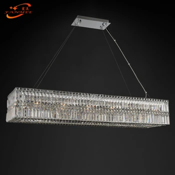 

Retro Rectangular Crystal Chandelier Retro Crystal Lighting Hanging Light for Home Restaurant Hotel