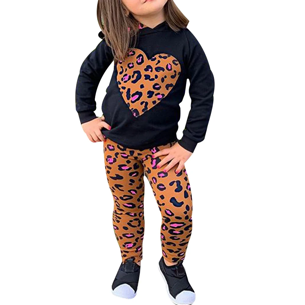 Милая зимняя детская одежда для девочек леопардовая толстовка футболка Топ +