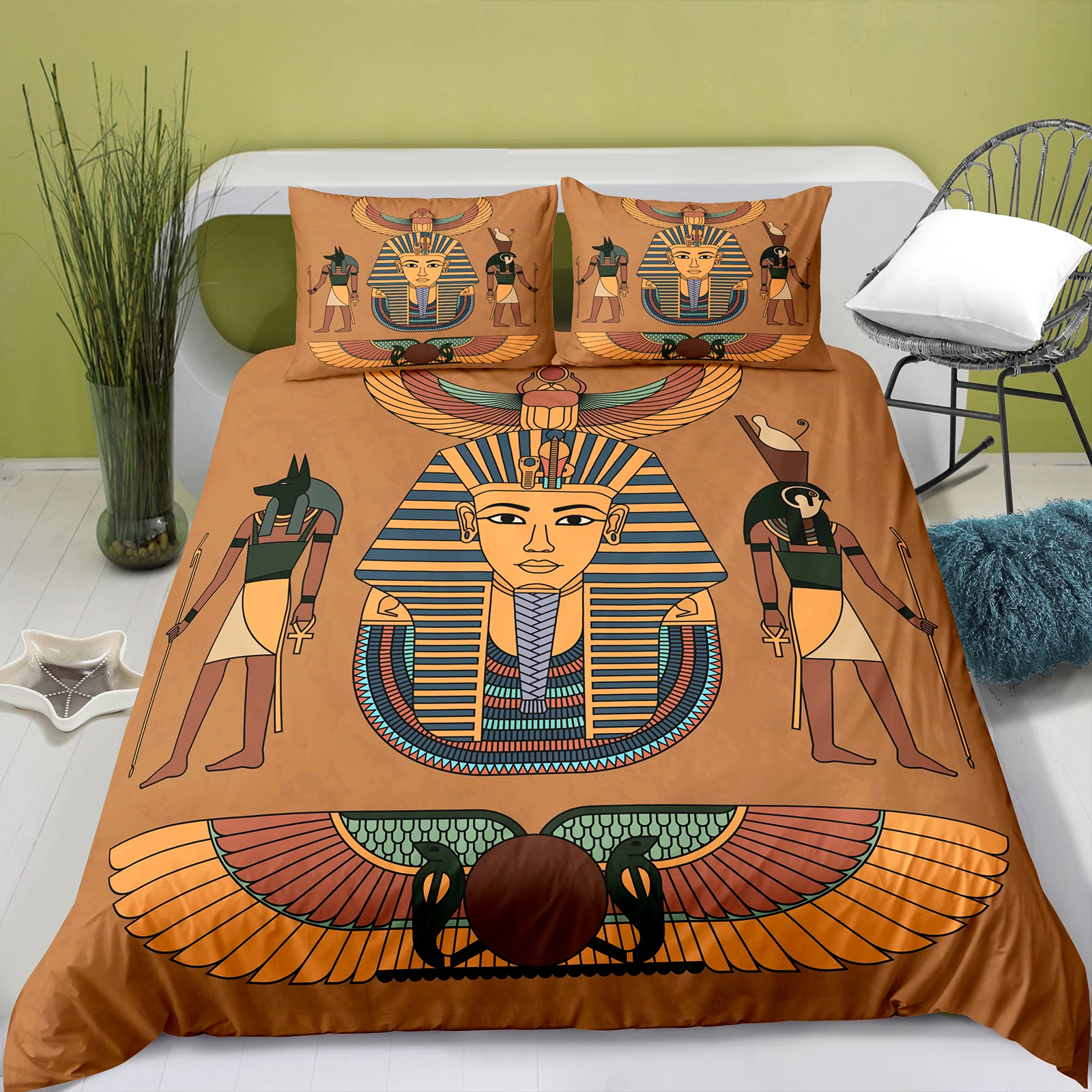 Bedding Set Ancient Egypt Comforter Cover Set Egyptian Civilization Duvet Cover Set Egypt Culture Quilt/Blanket Cover&Pillowcase - Image 5