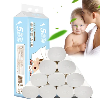 

12 Rolls of Toilet Paper Household 5 Layer Paper Towels Coreless Soft Skin-Friendly Tissue WH998