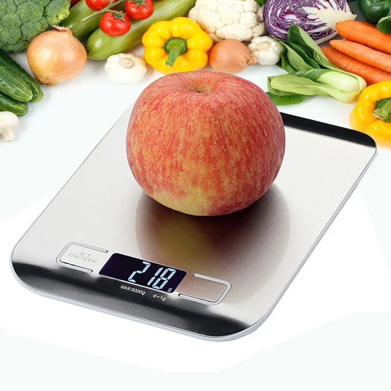 5 кг/11 фунтов электронные кухонные весы цифровые пищевые из нержавеющей стали с
