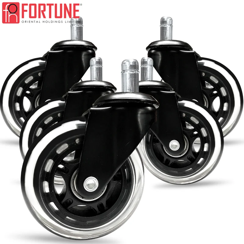 Furniture Hardware 3 Inch Swivel Rubber Wheels For Office Chairs Swivel Rubber Wheels For Office Chairs