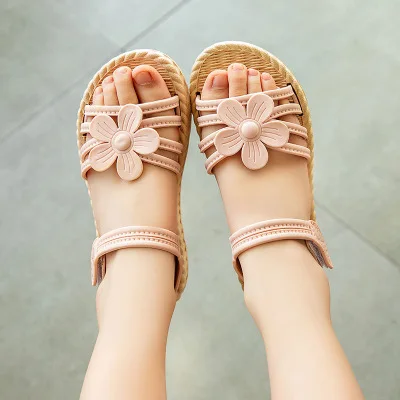 Fashion Solid Color Girls Sandals Baby 2021 Summer New Trend Children's Shoes Soft-soled Princess Shoes Flowers Designer Sandals boy sandals fashion Children's Shoes