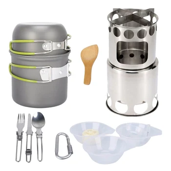 

2020 Outdoor Cookware Set Camping Tableware Cooking Set Travel Cutlery Utensils Lightweight Folding Hiking Picnic Set