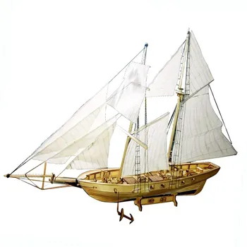 

1:130 DIY Ship Assembly Model Kits Classical Wooden Harvey Sailing Boat Scale Model Decoration 380x130x270mm Sailboat Model Kit