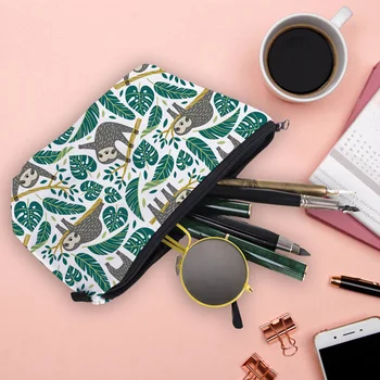 

Sloth Print Waterproof Cosmetic Bag Fashion Clutch Bag Lady Multi-function Travel Storage Bag Cosmetic Cases Zipper Women Pillow