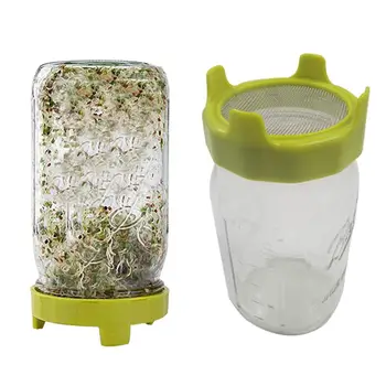 

Sprouting Lid Germination Net Cover Bean Sprouts Growing Filter for Mason Can Cover Vegetable Silicone Sealing Ring Lid