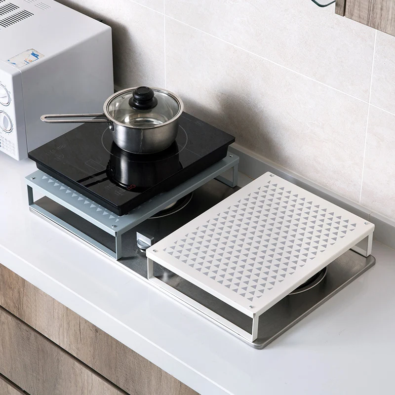  Wrought iron multi-function rack kitchen induction cooker bracket home hob storage microwave oven s - 4000036973534