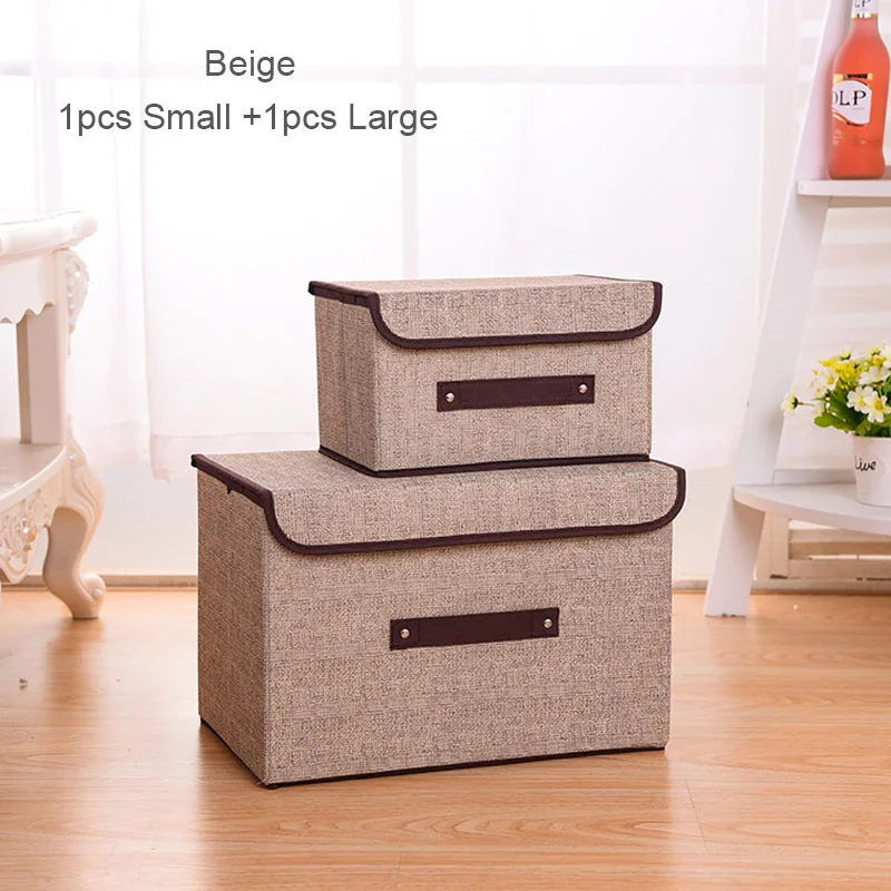S and L Beige ONEUP коробка для хранения с крышкой одежда носки игрушки закуски разное Органайзер без запаха коробка для хранения Ящики Косметика бытовой Органайзер - Цвет: S and L Beige