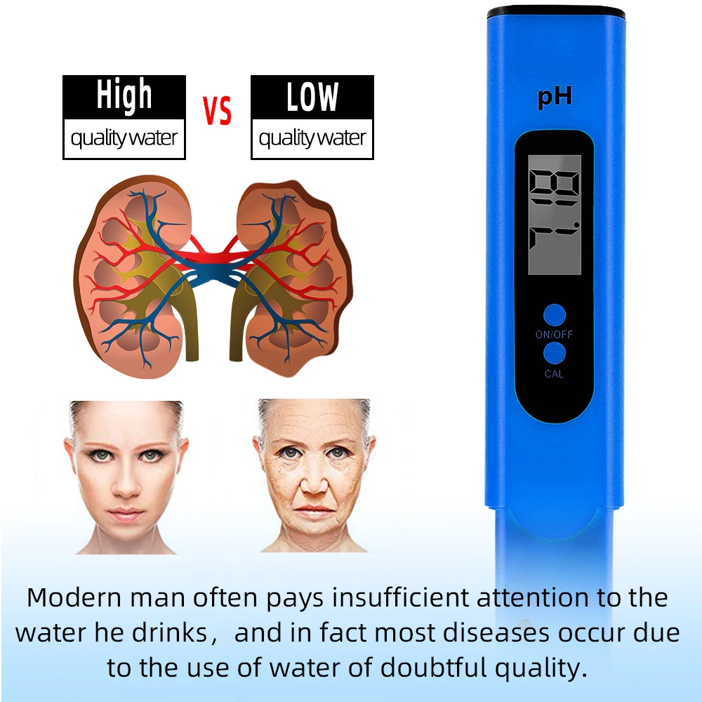 Цифровой рН-метр ЖК-дисплей рН-тест er качество воды монитор тест-ручка автоматическая калибровка Карманный тест-еры для лаборатории