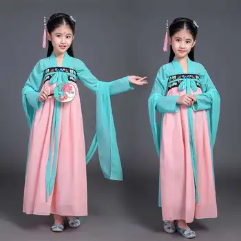 

Kid Girl Chinese Costume Child Seven Fairy Hanfu Clothing Ancient Folk Dance Performance Chinese Traditional Dress for Girls