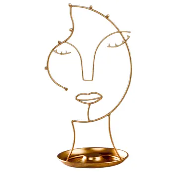 

1pc Jewelry Hanging Rack Decorative Delicate Face Shaped Storage Holder Display Stand Jewelry Display Stand for Living Room