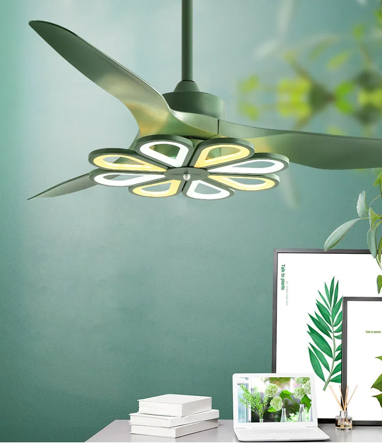 LED Modern Minimalist Ceiling Fan Light, Restaurant European Post-modern Household Ceiling Fans with Lights