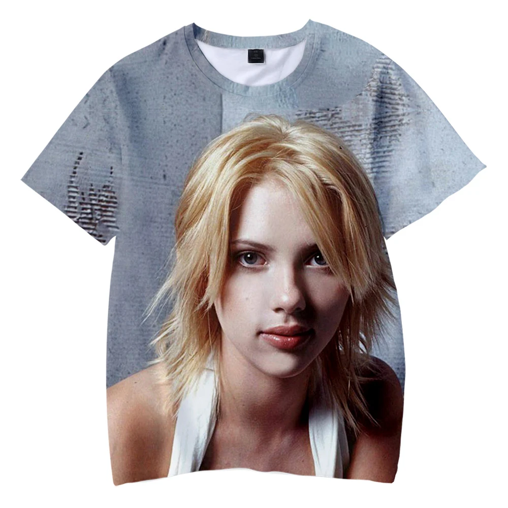 Футболки Scarlett Johansson; Одежда для мальчиков и девочек; футболка с короткими рукавами в стиле «хип-хоп»; детская одежда