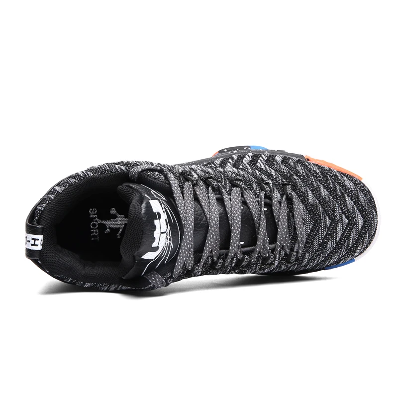 Женские мужские кроссовки, баскетбольные кроссовки, дышащие амортизирующие кроссовки для баскетбола светильник, тренировочная уличная спортивная обувь, zapatos hombre - Цвет: Black Gray