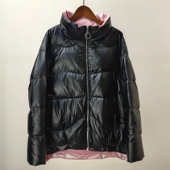 

2020 Winter New Women's down Jacket Bright Surface Mid-Length Fashion White Duck down Jacket