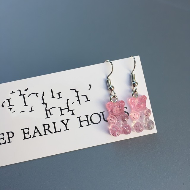 Colorful Gummy Bears Dangle Earrings Trendy Style Color Animal Bear Earring For Women Girls Fashion Jewelry Accessories