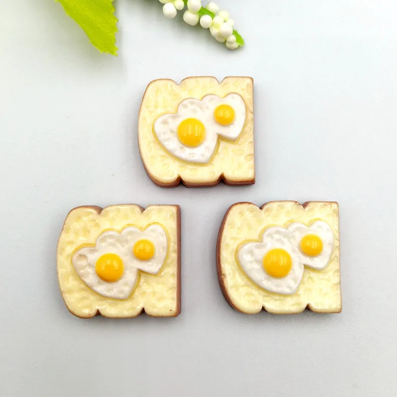 8 шт. яичный хлеб кабошон из смолы с плоской задней стороной имитация пищи