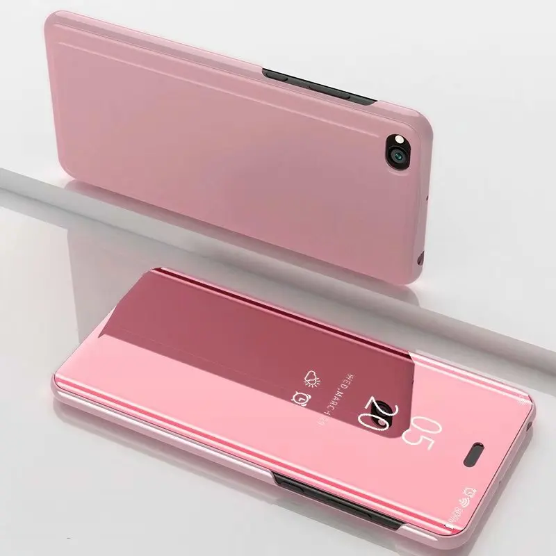 Pink Для Xiaomi Redmi GO чехол роскошное умное зеркало Флип Прозрачный вид чехол на Xiomi RedmiGO аксессуар для Redmi 5A Fundas Coque - Цвет: Pink