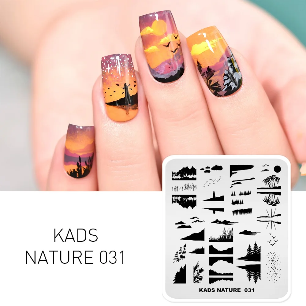 Nature 031 KADS стемпинг ногтей природа ногтей штамповки пластины Мода из нержавеющей стали для украшения ногтей стемпинговая пластина - Цвет: Nature 031