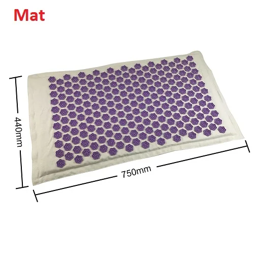 Purple Mat 1 комплект Коврик для йоги Акупунктура Массажный коврик-подушка снимает стресс боль в спине с подушкой шип массаж и релаксация - Цвет: Purple Mat