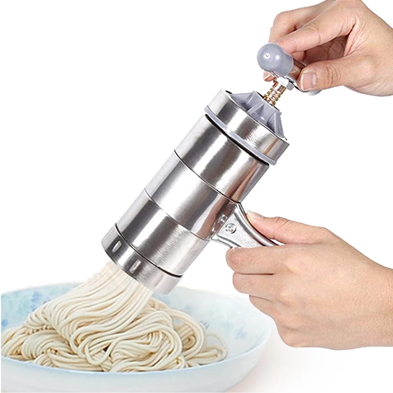 

Manual Noodle Maker Press Pasta Machine Crank Cutter Fruits Juicer Cookware With 5 Pressing Moulds Making Spaghetti Kitchenware