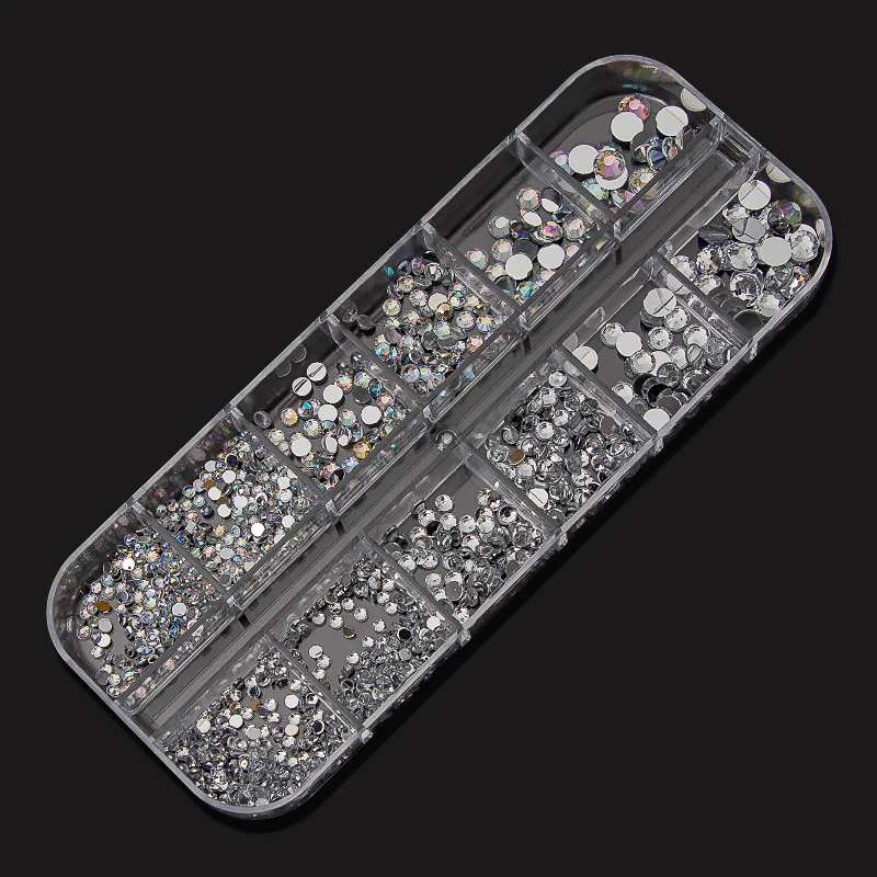 Q01739 T-TIAO-клуб, 1 коробка, голографическая бабочка, блестящие хлопья, смешанные цвета, Стразы для ногтей, 3D кристалл, AB стекло, сделай сам, украшение для ногтей - Цвет: Q01739