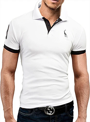 Men Clothing Nice Casual Men Polo Shirt Deer Pattern short-sleeved Polo Shirt multi-color Thin Section Poros Para Ho