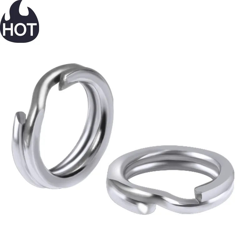 Anillos dobles de pesca de acero inoxidable, 50/100 Uds., anillo sólido de refuerzo de alta calidad, Conector de señuelo, accesorios de pesca