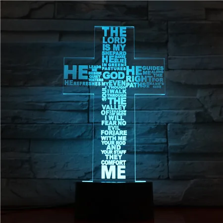 Крест 3D лампа красочный сенсорный светодиодный Usb визуальный ночник Luminaria Usb Led 3d светильники Powerbank детская лампа 1668
