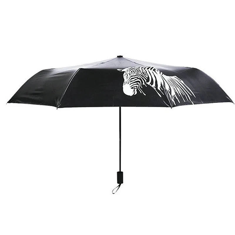

Folding Portable Umbrella Color Changing Zebra Umbrella Anti-Uv Sunshade Rain Cover
