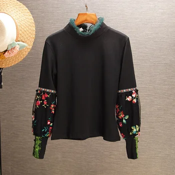 

2020 Spring Elegant Women Women's Sets Floral-Print Sweet Literature and Art Two-Piece Women's Office Lady Lace Lantern Sleeve