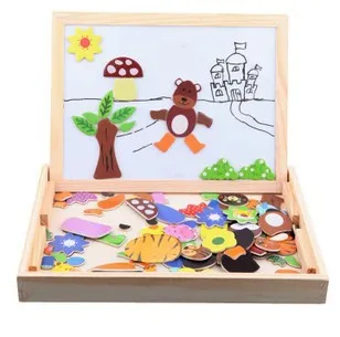 

Ten Years Old Wooden Farm Paradise Magnetic Joypin Double-Sided Jigsaw Puzzle Drawing Board Children'S Educational Toy