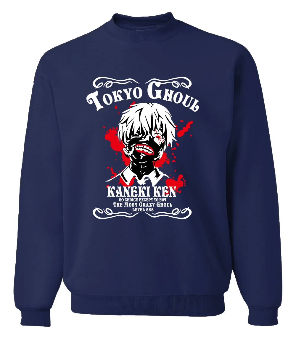 Толстовки с капюшоном с рисунком аниме «Токийский Гуль» kaneki ken, мужские толстовки с принтом, весна-зима, модные толстовки в стиле хип-хоп, спортивный костюм для фанатов - Цвет: dark blue