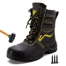 Зимняя обувь; нескользящие рабочие ботинки для пирсинга; неубиваемая обувь; ботильоны из натуральной кожи; мужские ботинки; обувь со стальным носком