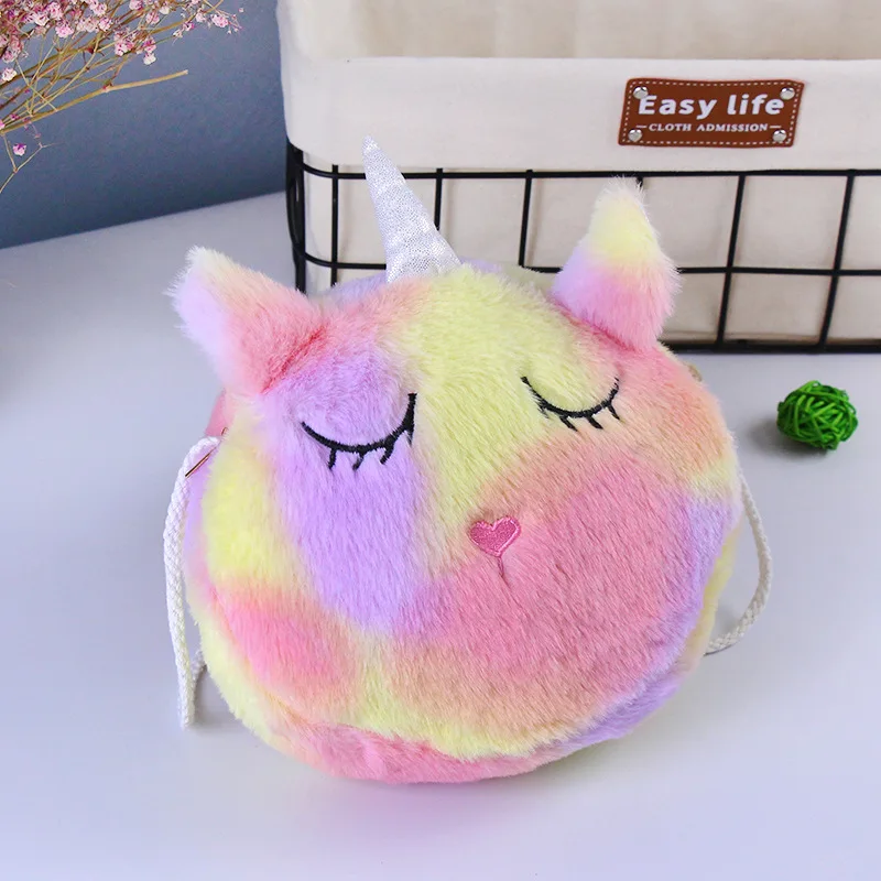 Новое поступление Kawaii, Размер 20 см, мультяшный единорог, плюшевый рюкзак, Детская плюшевая сумка-мессенджер, плюшевый рюкзак