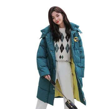 

2020 Korean Style Winter Jacket Women Stand Collar Solid Black White Female Down Coat Loose Oversized Womens Short Parka