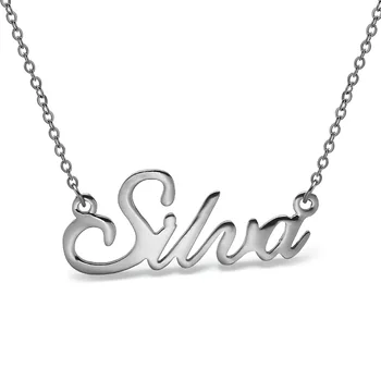 

Stainless Steel Personalized Custom Name Necklace Mirror Surface Gold Choker Necklace Pendant Nameplate Gift