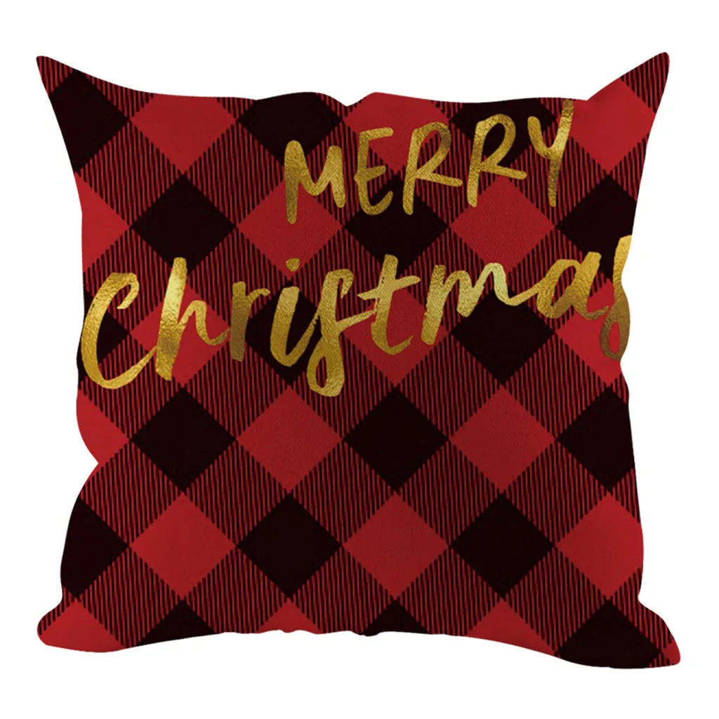 E New Hot Sale Christmas Pillow Cover Pillowcases Decorative Sofa Cushion Cover Home Decoration наволочка - Цвет: E