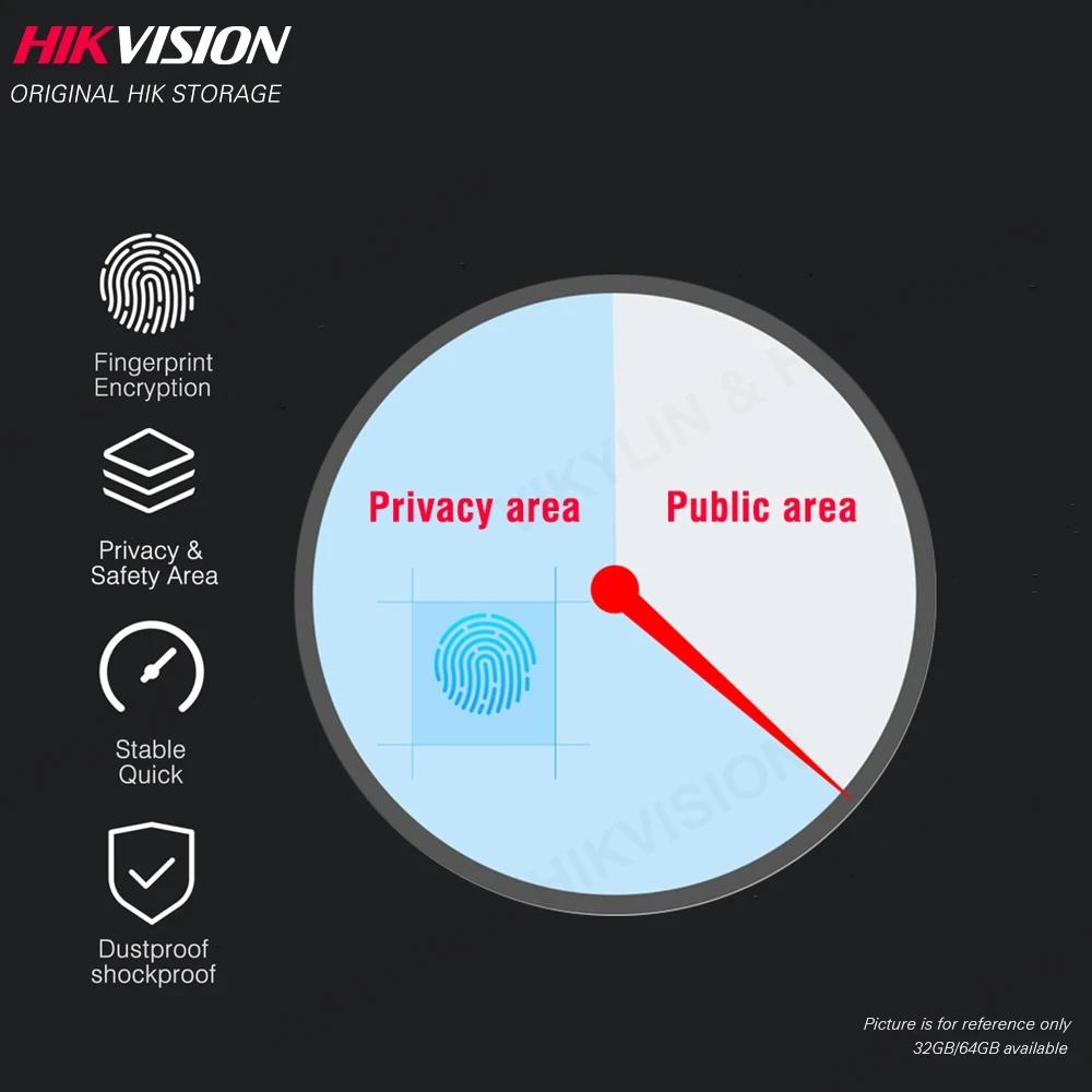 Hikvision оригинальный USB флеш накопитель 3 0 32 Гб 64 зашифрованный отпечаток пальца